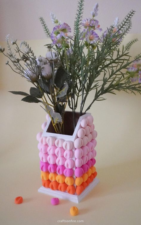 DIY Pen Holder Using Air Dry Clay - Craftsonfire Clay Pen Holder, Diy Pen, Wooden Pen Holder, Clay Pen, Diy Air Dry Clay, Pretty Pens, Flower Pot Holder, Clear Glue, Wooden Pen