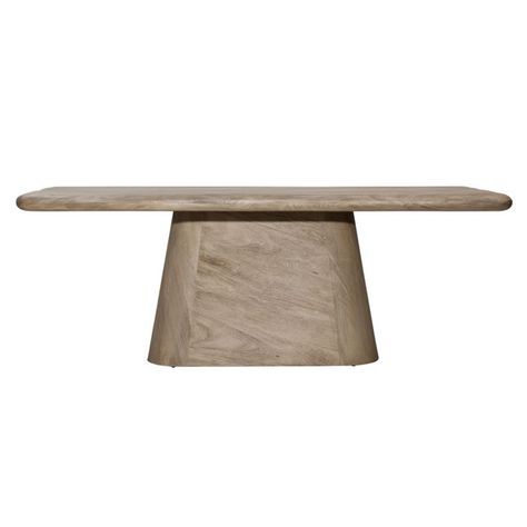 Marci Dining Table - Dovetail Acacia Dining Table, Dovetail Furniture, Natural Living Room, Wood Pedestal, Outdoor Bar Stools, Pedestal Dining Table, Solid Wood Dining Table, Outdoor Hanging Lights, Al Fresco Dining