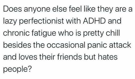 Lazy perfectionist with ADD, chronic fatigue, etc. Funny Morning, Best Tweets, Hate People, Relatable Tweets, Morning Humor, The Funny, Get To Know Me, True Words, Mind Blown