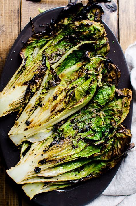 In this 10 minute Grilled Romaine Lettuce Recipe hearts of romaine are grilled, then brushed with magic 3 ingredient sauce everyone will want recipe for. Easy way to eat more veggies! #ifoodreal #cleaneating #healthy #recipe #recipes #grill #bbq Roasted Romaine Lettuce, Roasted Lettuce, Roasted Romaine, Veggies Meals, Romaine Lettuce Recipe, Grilled Lettuce, Lettuce Recipe, Grilled Romaine Lettuce, Weekday Recipes