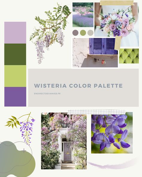 Wisteria Logo Design, Wisteria Palette, Wisteria Color, Lavender Color Palette, Pallet Wedding, Hex Color Palette, Color Rush, Spring Mood, Pale Orange