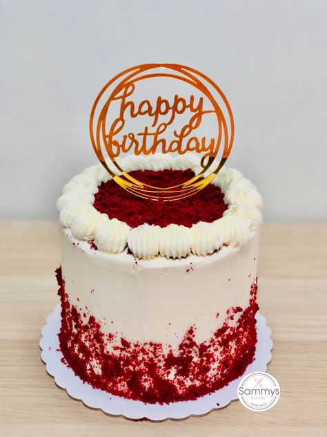 Red Velvet Cake Decoration, Red Velvet Birthday Cake, Bolo Rapunzel, Red Birthday Cakes, Bolo Red Velvet, Cake For Boyfriend, Birthday Cake For Husband, Birthday Cake Decorating Ideas, Cake For Husband