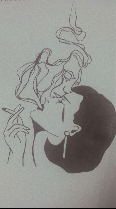 Ciggerate Sketches, Hand Holding Ciggerate Reference, Smoker Drawings, Ciggerate Drawing, Love Cartoons Aesthetic, Sketching Ideas, Person Drawing, Angel Drawing, Reading Art