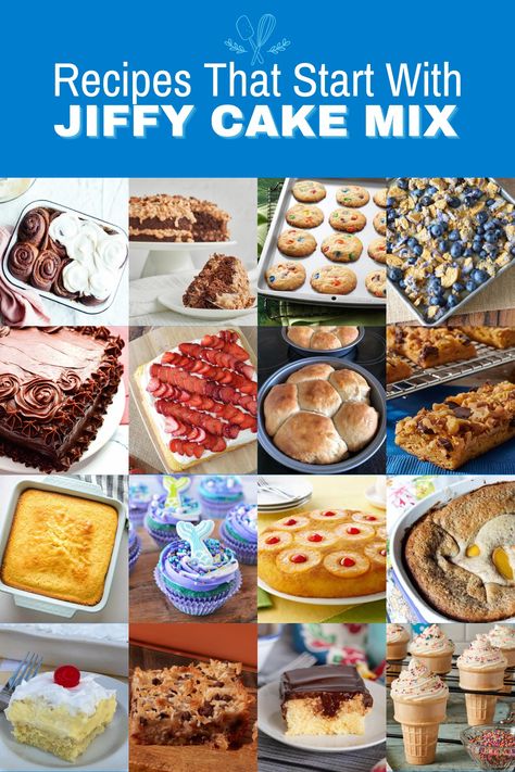 Jiffy Mix Dessert Recipes, Jiffy Cake Mix Recipes, Jiffy Mix Recipes, Muffin Mix Recipe, Jiffy Recipes, Yellow Cake Mix Recipes, Cherry Cobbler Recipe, Baking Mix Recipes, Jiffy Mix