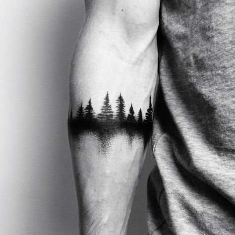 Natur Tattoo Arm, Outdoor Tattoo, Forest Ideas, Tattoo Band, Forest Tattoo, Nature Tattoo Sleeve, Forearm Band Tattoos, Forearm Tattoo Design, Forest Tattoos