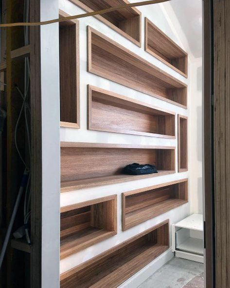 Nice Recessed Wall Niche Interior Ideas Wood Bookcase Design Recessed Wall Niche Ideas, Wall Niche Decor, Wall Niche Ideas, Recessed Wall Niche, Niche Decor, Recessed Shelves, Niche Ideas, Bookcase Design, Wall Niche