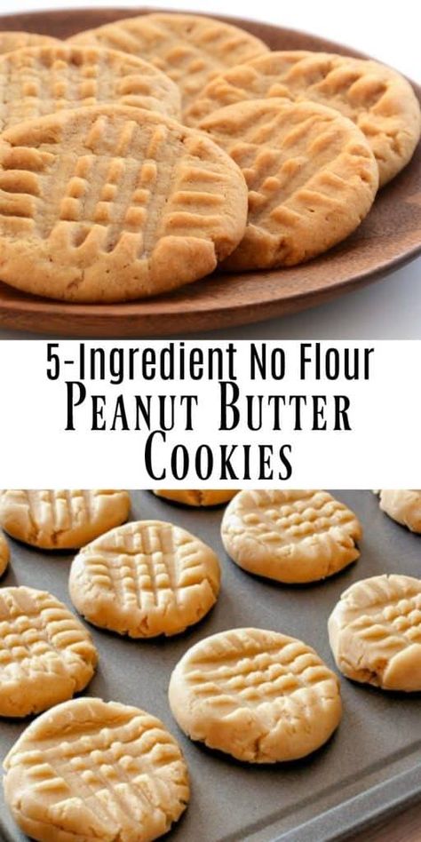 Miracle Peanut Butter Cookies - only 5 ingredients and no flour needed. These cookies are perfect with a tall glass of milk. #PeanutButter #NoFlourCookies #PeanutButterCookies Peanut Butter Cookies No Flour, Cookies No Flour, Brownie Vegan, Healthy Peanut Butter Cookies, Easy Peanut Butter Cookies, Healthy Food Habits, Chewy Peanut Butter Cookies, Making Cookies, No Flour Cookies