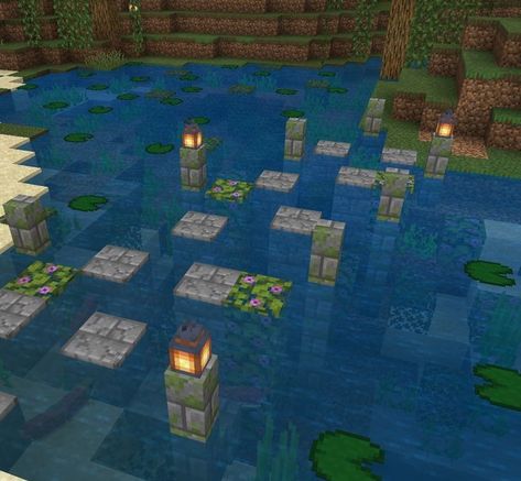 minecreft Minecraft Stepping Stones Pond, Cottage Bridge Minecraft, Cool Cave Houses In Minecraft, Entry Way Minecraft, Minecraft Houses Grunge, Fairy Stairs Minecraft, Fairycore Aesthetic Minecraft, Stuff To Put In Your Minecraft World, Minecraft Pathway Ideas Cottagecore