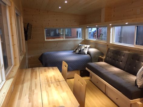 Boho XL Wide Tiny House on Wheels from ESCAPE 1 Story Tiny House, Wide Tiny House, Loft Bedrooms, Tumbleweed Tiny Homes, Tiny House Big Living, Bedroom Sitting Room, Tiny House Village, Tiny House Talk, Tin House