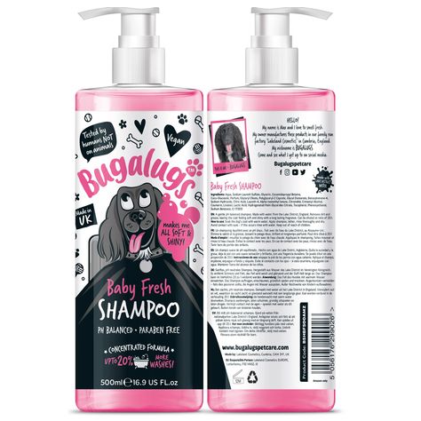 BUGALUGS Baby Fresh Dog Shampoo 500ml dog grooming products for smelly dogs with baby powder scent, Vegan, best pet puppy shampoo conditioner professional (1x500ml) : Amazon.co.uk: Pet Supplies Baby Powder Scent, Ph Balanced Shampoo, Dog Skin Care, Smelly Dog, Puppy Shampoo, Shampoo Brands, Dog Smells, Dog Wash, Natural Cleanser