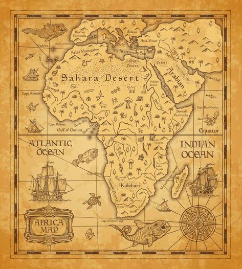 Africa Map Aesthetic, Safari Explorer, Peta Pikiran, Africa Drawing, High School History Classroom, Old Parchment, Vector Cityscape, Maps Aesthetic, Egypt Map