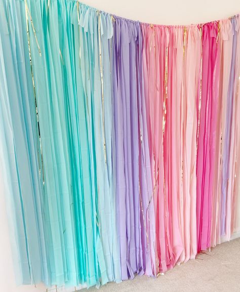 Unicorn Fringes Backdrop for Birthday or Wedding or Baby - Etsy Unicorn Backdrop Ideas, Rainbow Unicorn Birthday Party, Unicorn Backdrop, Rainbow Backdrop, Unicorn Birthday Party Decorations, Backdrop For Birthday, Rainbow Unicorn Party, Unicorn Themed Birthday Party, Pastel Birthday