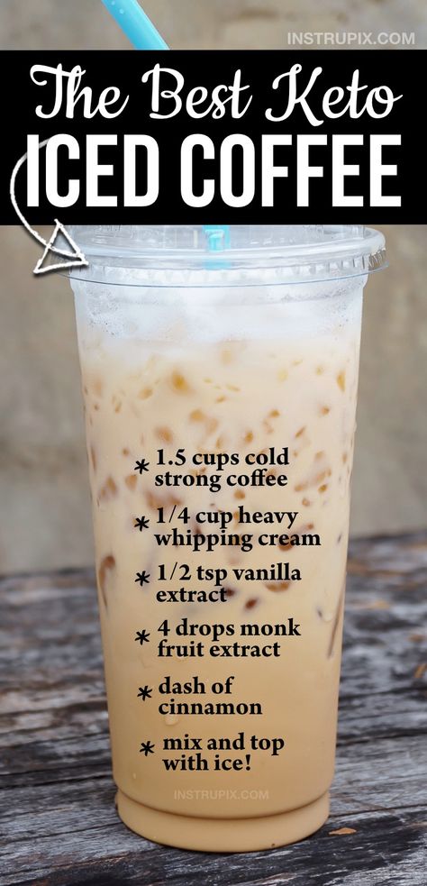 Keto Iced Coffee, Keto Quiche, Keto Breakfast Smoothie, Keto Coffee Recipe, Desayuno Keto, Iced Coffee Recipe, Resep Smoothie, Dairy Free Smoothies, Low Carb Drinks