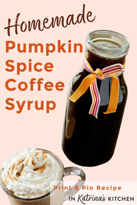 Make your own Homemade Pumpkin Spice Coffee Syrup at home and save money!! Simple recipe with 4 ingredients Pumpkin Spice Coffee Syrup, Coffee Syrup Recipe, Pumpkin Spice Syrup Recipe, Homemade Pumpkin Spice Syrup, Homemade Pumpkin Spice Coffee, Homemade Coffee Syrup, Pie Spice Recipe, Diy Pumpkin Spice, Pumpkin Syrup