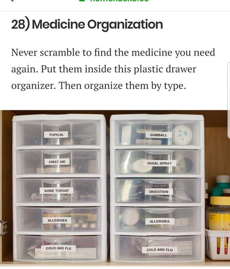 Medication Organization Storage, Ocd Organization, Medicine Cabinet Organization, Medication Organization, Diy Organizer, Plastic Drawer Organizer, Live Alone, Medicine Organization, House Organisation