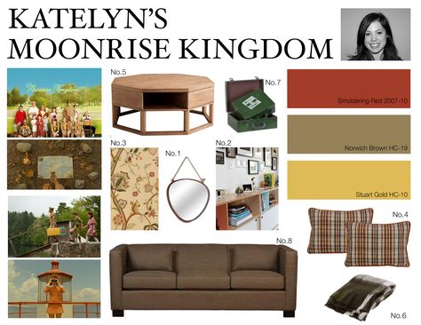 Moonrise kingdom decor pallet. Kingdom Interior, Mountain Home Decor, Fall Front Porch Ideas, Imaginary World, Metal Storage Box, Moonrise Kingdom, Boy’s Room, Benjamin Moore Colors, Unique Wallpaper