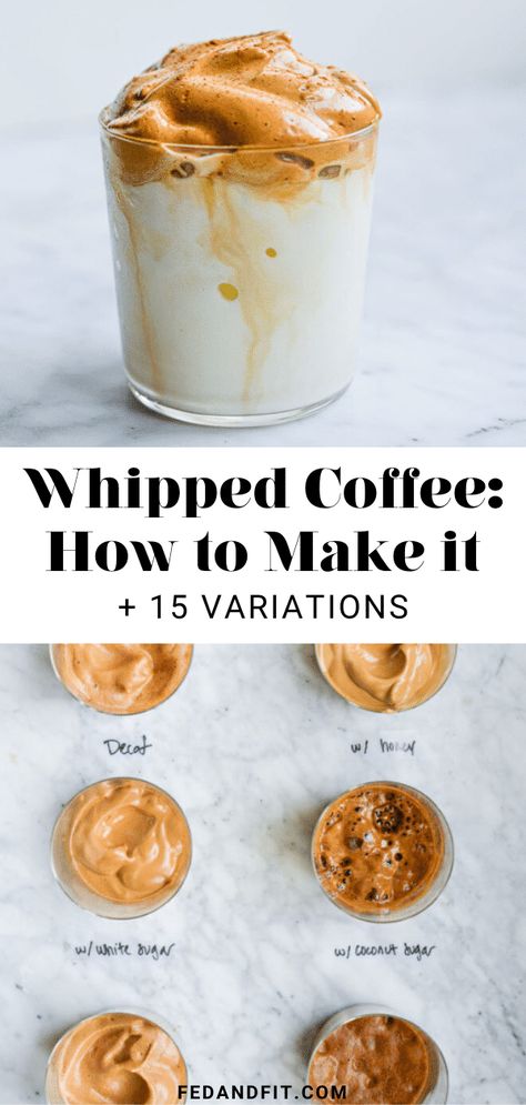 Wondering how to make the best whipped coffee at home? We've tested over 50 variations and methods and we're sharing our favorites in this guide! Healthy Whipped Coffee, Whipped Coffee Drinks, Whipped Espresso Coffee, Brown Sugar Whipped Coffee, How To Make The Best Coffee At Home, Barista Recipes Drinks, How To Make Whipped Coffee, Make Good Coffee At Home, Whipped Drinks