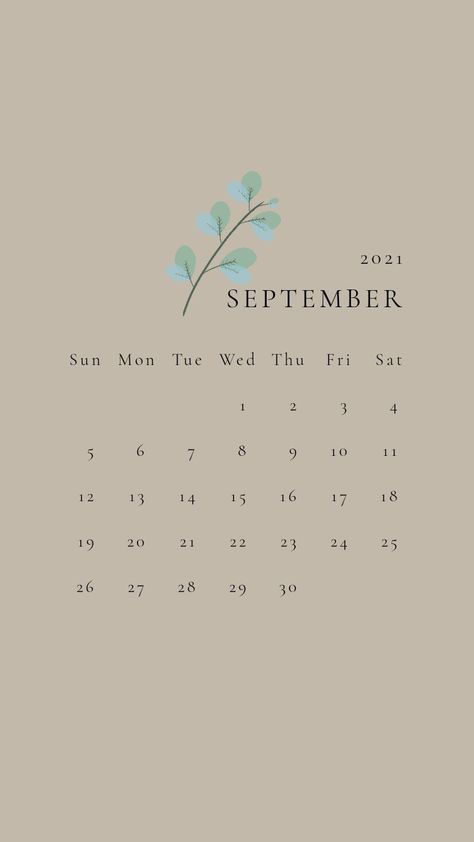 Aesthetic September, Calendar Aesthetic, 2021 Calendar