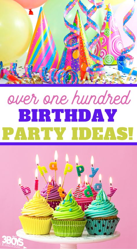 over a hundred birthday party ideas to help you throw one for your kid Diy Elmo Birthday Cake, Birthday Party Activities Ideas, 100 Birthday Party Ideas, Party Activities Ideas, Teen Titans Birthday Party, Shared Birthday Parties, Candy Bar Cupcakes, Plan A Birthday Party, Superman Birthday Party