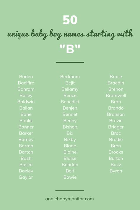 baby boy names / boy names starting with B / uncommon boy names / unique boy names / rare boy names Boy Names Start With A B, Boy Names That Start With B, B Names For Boys, B Boy Names, Rare Boy Names Unique, Rare Names For Boys, Boy B Names, 1 Syllable Girl Names, 1 Syllable Boy Names