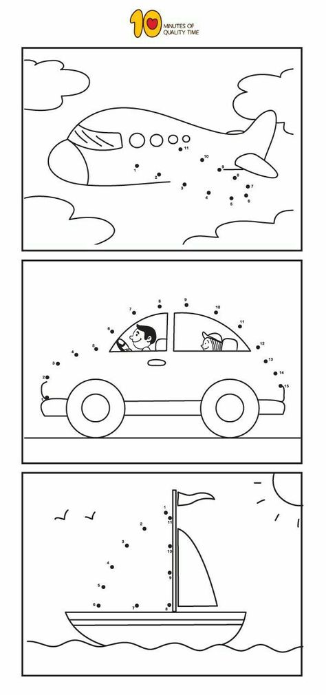 Easy Dot To Dot, Dot To Dot Printables, Cognitive Activities, Transportation Preschool, Dot Worksheets, Tracing Worksheets Preschool, Kids Worksheets Preschool, Preschool Activities Toddler, Preschool Writing