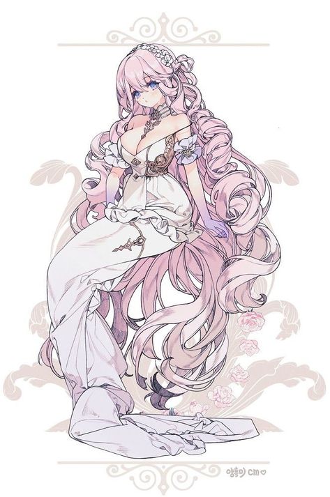 캐릭터 드로잉, Female Character Design, Kawaii Art, Anime Outfits, Design Sketch, Fantasy Character Design, Pink Hair, Character Design Inspiration, Character Concept