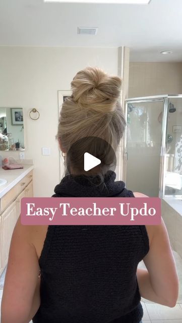 Easy Teacher Hairstyles, Teacher Hairstyles, School Finds, Easy Updo, Easy Bun, Busy Morning, Easy Updos, Hair Tutorials Easy, Hairdo For Long Hair