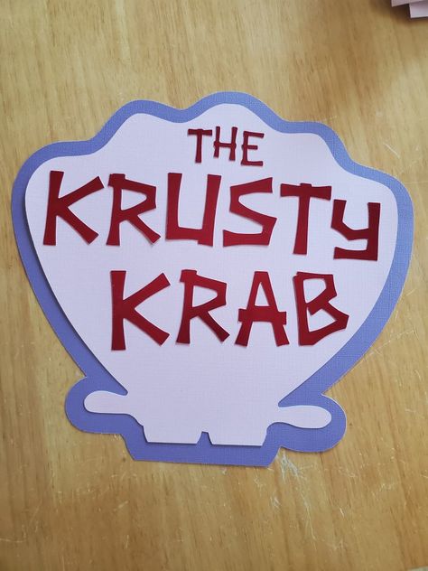 Krusty Krab Trunk Or Treat, Spongebob Theme Birthday Party, Spongebob Room Ideas, Krusty Krab Decorations, Spongebob Diy Decorations, Spongebob Signs, Spongebob Signs Party Ideas, Spongebob Christmas Decorations, Spongebob Birthday Party Decorations Diy