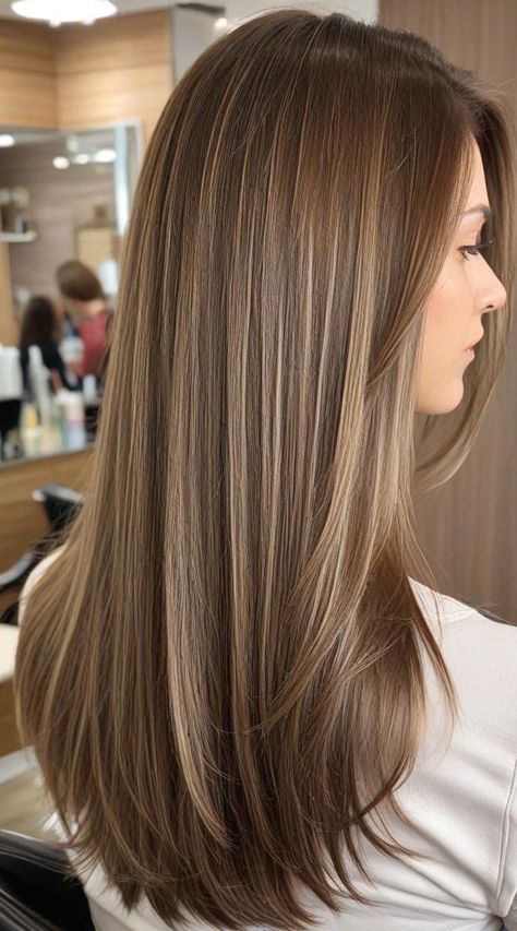 Cool Beige Highlights, brown hair with cool beige highlights, Autumn Hair Colour Shades, fall hair color Baby Highlights On Brown Hair, Beige Brown Hair Color, Dark Chestnut Hair Color, Hair Colour Shades, Dark Chestnut Hair, Light Brown Hair Shades, Hairstyles For Seniors, Beige Highlights, Autumn Hair