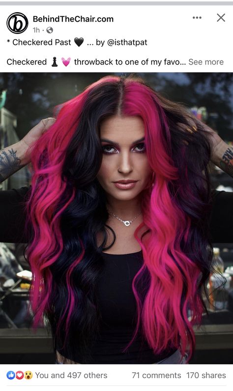 Short Bleached Hair, Pink And Black Hair, Vivid Hair Color, Bold Hair Color, Gorgeous Hair Color, Dyed Hair Inspiration, Pretty Hair Color, Peinados Fáciles Para Cabello Corto, Edgy Hair