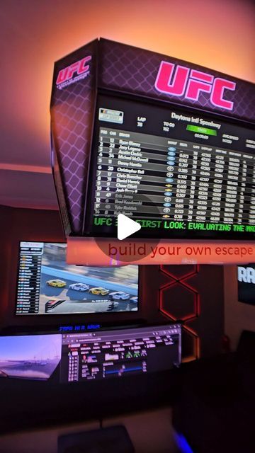 339K views · 25K likes | GAMEROOMTHEATER on Instagram: "I have such fun theming out and customizing.  Some of you guys asked what it would look like for Nascar, not the same leaving of info available as F1 right now but also need to get all of the car dash videos aligned properly.  @f1multiviewer is our hope for this 😀. By the way who is gonna win Daytona 500?  Next season you guys already know the setup will be more badass and I will show you guys how to do it.  This is a first pass in a few minutes.  #nascar #daytona500 #priceless #relax #theraputic #enjoylife #racing #formula1 #hometheater #mancave #grateful #race #homedecor #intersiordesign #sports #f1 #motorsport #gaming #gamer #lifestyle #luxurylifestyle" F1 Room Ideas, Race Simulator Room, F1 Gaming Setup, F1 Simulator Room, F1 Car In Living Room, Race Car Gaming Setup, Gamer Lifestyle, Basement Game Room Ideas, Kids Hangout Room