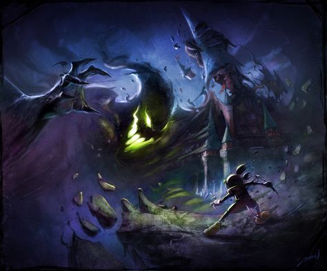 Epic Mickey Concept Art by Jordan Lamarre-Wan Epic Mickey 2, Disney Epic Mickey, Epic Mickey, Concept Art World, Disney Concept Art, Game Concept Art, Spooky Scary, Epic Art, Art Tools