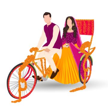 Wedding Dhol Illustration, Mehndi Caricature, Hindu Wedding Couple Cartoon, Green Colour Outfit, Indian Bride And Groom Illustration, Indian Wedding Clipart, Indian Wedding Mehendi, Cartoon Bride, Couple Indian