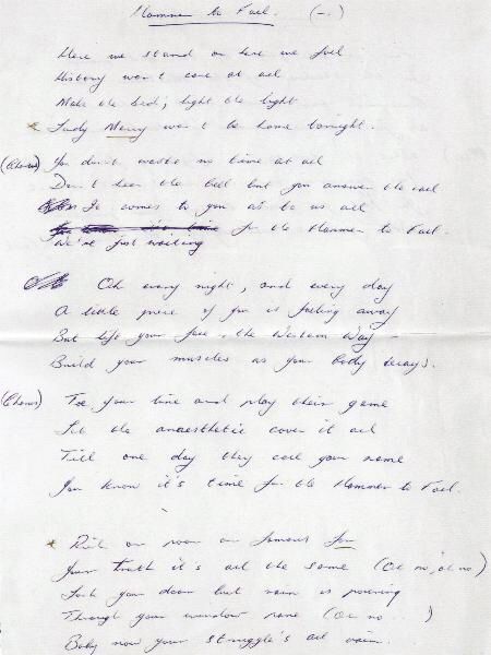 brian may’s lyrics for ‘hammer to fall’ Hammer To Fall, Handwritten Lyrics, Freddie Mercury Quotes, Queen Photos, Brian May, Queen Band, Save The Queen, Lettering Quotes, Bohemian Rhapsody