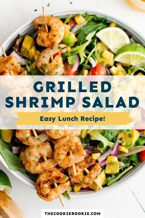 Shrimp And Lettuce Salad, Grilled Shrimp Meals, Shrimp For Salad Recipes, Healthy Shrimp Lunch, Salad With Shrimp Healthy, Salads With Shrimp Recipes, Shrimp For Salad, Mexican Shrimp Salad Recipes, Shrimp Salads For Dinner