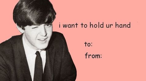 Beatles Valentine, Cursed Valentines, Rock Valentines, Bad Valentines Cards, Band Valentines, Hand Kiss, Valentines 2024, Weird Valentines, Silly Valentines