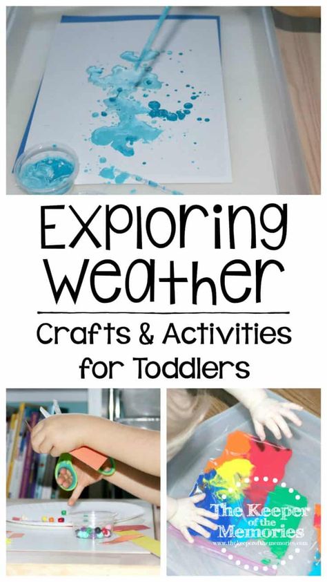 Teach little kids about the weather with lots of fun crafts, activities and even free printables! If you're a preschool teacher or homeschool mama, then you'll definitely love these fun ideas for exploring weather trends and answering questions like what causes weather with your toddlers, preschoolers, and kindergartners. You're not going to want to miss it! #toddler #weather #totschool #toddlerweather #toddlerthemes #weathercrafts #weatheractivities #weatherprintables Art Weather Activities Preschool, Weather Art For Toddlers, Weather For Preschool, Weather Crafts For Preschoolers, Weather Crafts For Toddlers, Weather Activities For Toddlers, Weather Science Activities, Emotional Development Activities, Weather Lesson Plans