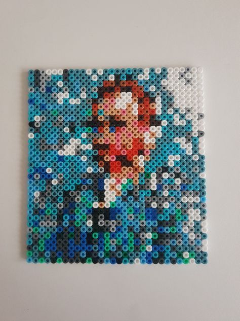 Van Gogh Hama Beads ~Handuşka~ Cross Stitch One Piece, Perler Bead Stitch, Hama Art, Christmas Perler Beads, Modele Pixel Art, Hamma Beads Ideas, Easy Perler Bead Patterns, Pixel Beads, Pearl Beads Pattern