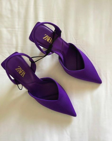 Elegant Shoes Heels, Fancy Heels, Purple Heels, Fashion Shoes Heels, Cute Shoes Heels, Zara Heels, Shoes Heels Classy, Shoes Outfit Fashion, Classy Shoes