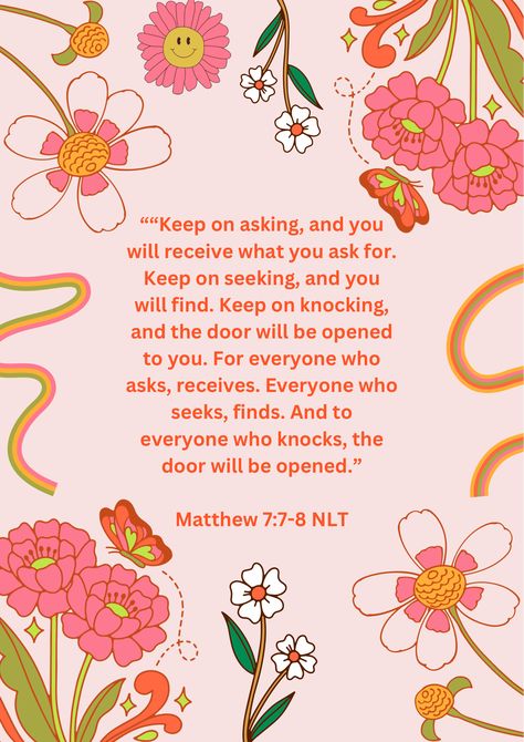 Matthew 7:7-8 Matthew 7 7-8, Prayer Vision Board, 7 And 7, Vision Board