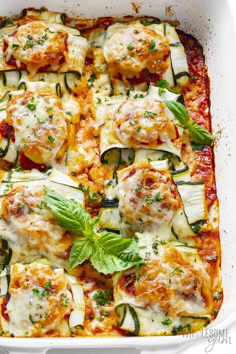 Zucchini Roll Ups, Zucchini Roll, Ravioli Recipes, Zucchini Ravioli, Zucchini Rolls, Fresh Zucchini, Steamed Cauliflower, Wholesome Yum, Ravioli Recipe