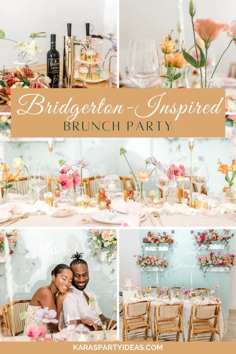 Such a gorgeous Bridgerton-Inspired Brunch Party by Teddy + Meagan of Magnolia Sunsets! Featuring light colors, soft florals, whimsy and more, this event is full of details to adore! Tea Party Table, Guest Table, Baby Shower Tea, Tea Party Theme, Paw Patrol Birthday Party, Birthday Brunch, Viewing Party, Tea Party Garden, Farm Party