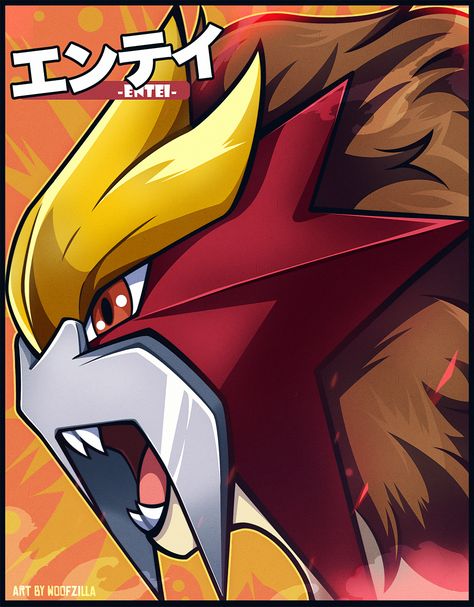 Entei Pokemon Art, Pokemon Entei, Pokemon Cover, Entei Pokemon, Kartu Pokemon, Pokemon Silver, Pokemon Game Characters, Pokemon Movies, Gold Pokemon