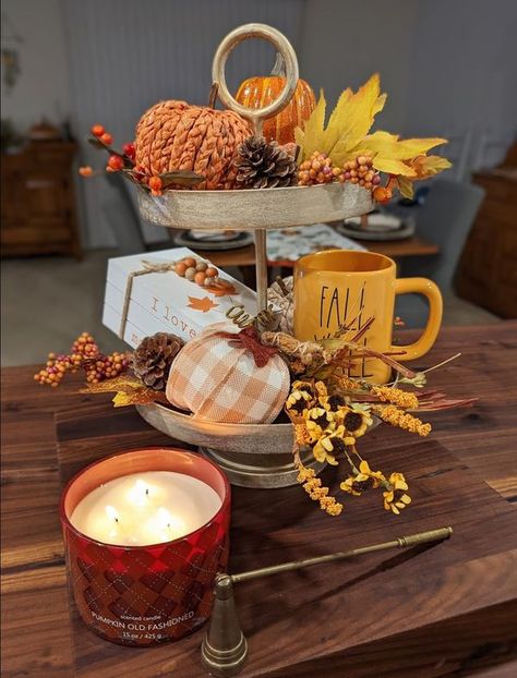 Tiered Tray Decorating & More | Happy October 1st. | Facebook Thanksgiving Tiered Tray Ideas, Happy October 1st, Thanksgiving Tiered Tray, Tiered Tray Ideas, Happy October, October 1st, Tray Ideas, October 1, Fall Thanksgiving