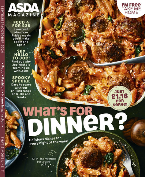 Asda September & October mag, out now!
If comfort food is your vibe, or your a sucker for Spooky season, this issue might just be for you! Asda Recipes, Meatball Pasta Bake, Joe Wicks, Body Coach, Pasta Bake, House And Home Magazine, Food Styling, Tasty Dishes, Spooky Season