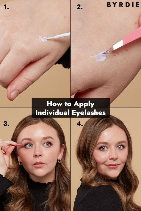 How To Use Individual Lashes, Applying False Eyelashes Individual, How To Do Individual Lashes On Yourself, Applying Individual Lashes, Diy Individual Lashes How To Apply, Applying Individual Lashes Tutorials, How To Apply Individual False Eyelashes, Applying False Eyelashes Under Lashes, Individual Eyelashes How To Apply