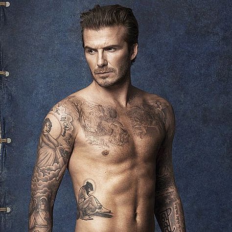 15 Sexy Stars Who Are Covered in Tattoos: There's nothing quite like a guy with tattoos — the sight of a chiseled physique completely covered in ink can really get you going, right? David Beckham Hair, David Beckham Tattoos, David Beckham Haircut, Beckham Haircut, Cruz Beckham, David Beckham Hairstyle, Covered In Tattoos, Beckham Hair, David Beckham Style