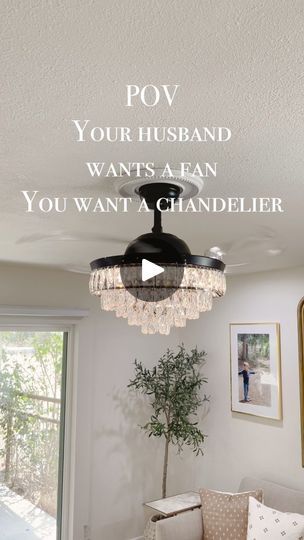 7.8K views · 83 reactions | https://amzlink.to/az0WPNbf6dycT click for my fan chandelier #fandelier #fanchandelier | Fancy Fix Decor | BAANDIT! · rumination Ceiling Fan With Light For High Ceilings, Chandelier With Fan, Dimmable Lights, Fandelier Ceiling Fan, Fan Chandelier, Condo Remodel, Bedroom Redo, Beautiful Houses, Chandelier Bedroom