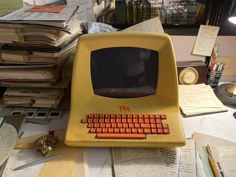 Pneumatic Tube, Yellow Office, Retro Interior Design, Retro Office, Sci Fi Shows, The Stoics, Production Design, Retro Interior, Van Der Rohe