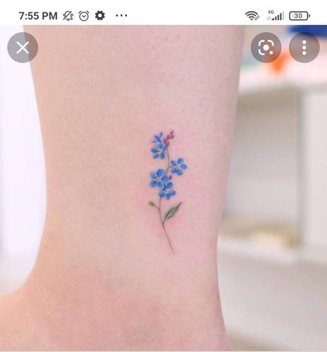 Blue Moon Tattoo, White Flower Tattoos, Infinity Tattoo With Feather, Forget Me Not Tattoo, Tattoos For Dad Memorial, Tiny Flower Tattoos, Fern Tattoo, Bone Tattoo, Flower Tattoo Meanings